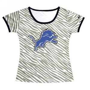 Exquisite Fabulous Women's Detroit Lions Sideline Legend Authentic Logo Zebra Stripes T-Shirt