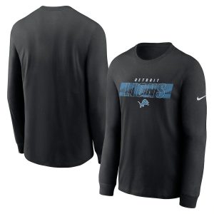 Exquisite Outstanding Fabulous Detroit Lions Fan Gear Playbook Long Sleeve T-Shirt Black