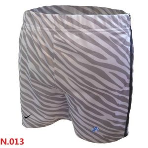 Exquisite Superb Modern Women's NFL Detroit Lions Embroidered Team Logo Zebra Stripes Shorts