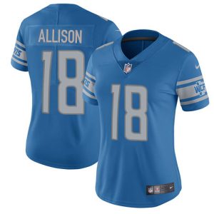 Exquisite Unique Lions #18 Geronimo Allison Blue Team Color Women's Stitched NFL Vapor Untouchable Limited Jersey