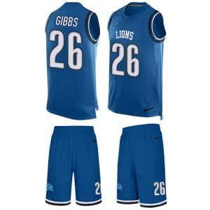 Exquisite Unique Lions #26 Jahmyr Gibbs Blue Team Color Men's Stitched NFL Limited Tank Top Suit Jersey