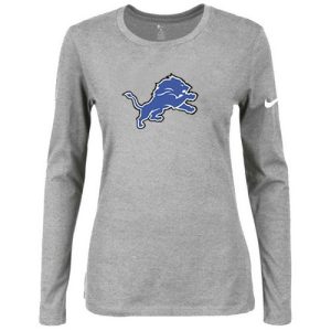 Eye - catching Elegant Alluring Women's Detroit Lions Of The City Long Sleeve Tri-Blend NFL T-Shirt Light Grey