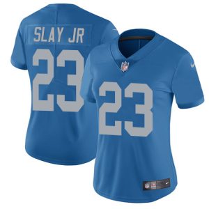 Eye - catching Graceful Lions #23 Darius Slay Jr Blue Throwback Women's Stitched NFL Vapor Untouchable Limited Jersey