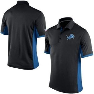 Eye - catching Graceful Men's NFL Detroit Lions Black Team Issue Performance Polo