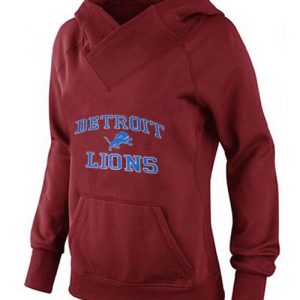 Eye - catching Luxurious Women's Detroit Lions Heart & Soul Pullover Hoodie Red