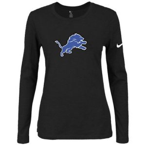 Eye - catching Marvelous Premium Handsome Women's Detroit Lions Of The City Long Sleeve Tri-Blend NFL T-Shirt Black