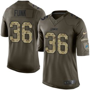 Eye - catching Modern Comfortable Exquisite Lions #36 Jake Funk Green Youth Stitched NFL Limited 2015 Salute to Service Jersey