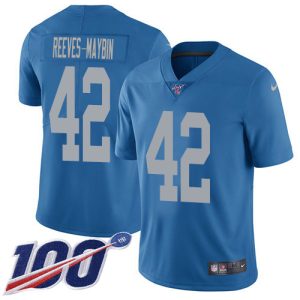 Fabulous Gorgeous Premium Lions #42 Jalen Reeves-Maybin Blue Throwback Youth Stitched NFL 100th Season Vapor Untouchable Limited Jersey