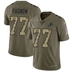 Fabulous Luxurious Lions #77 Frank Ragnow Olive/Camo Youth Stitched NFL Limited 2017 Salute To Service Jersey