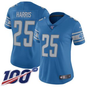 Fabulous Stylish Lions #25 Will Harris Light Blue Team Color Women's Stitched NFL 100th Season Vapor Untouchable Limited Jersey