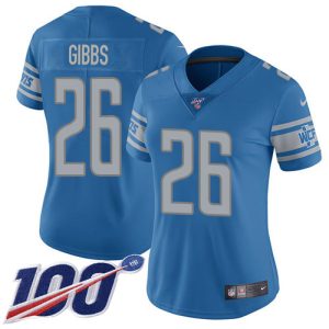 Fabulous Stylish Lions #26 Jahmyr Gibbs Blue Team Color Women's Stitched NFL 100th Season Vapor Untouchable Limited Jersey