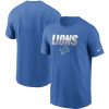Fabulous Trendy Handsome Modern Detroit Lions Split T-Shirt Blue