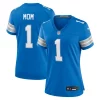 Fabulous Trendy Marvelous Superb Number 1 Mom Detroit Lions Nike Game Jersey - Blue