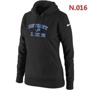 Fantastic Authentic Unique Women's Detroit Lions Heart & Soul Pullover Hoodie Black