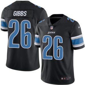 Fantastic Chic High Quality Lions #26 Jahmyr Gibbs Black Men's Stitched NFL Limited Rush Jersey