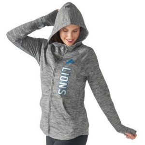 Fantastic Cool Outstanding Women's NFL Detroit Lions G-III 4Her by Carl Banks Recovery Full-Zip Hoodie Heathered Gray