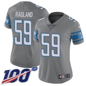 Fantastic Eye - catching Authentic Cool Lions #59 Reggie Ragland Gray Women's Stitched NFL Limited Rush 100th Season Jersey