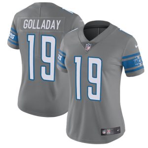 Fantastic Gorgeous Trendy Outstanding Lions #19 Kenny Golladay Gray Women's Stitched NFL Limited Rush Jersey