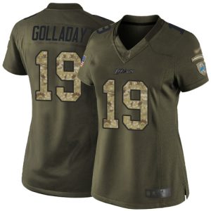 Fantastic Impressive Gorgeous Lions #19 Kenny Golladay Green Women's Stitched NFL Limited 2015 Salute to Service Jersey