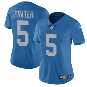 Fantastic Modern High Quality Lions #5 Matt Prater Blue Throwback Women's Stitched NFL Vapor Untouchable Limited Jersey