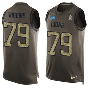 Fantastic Sleek Lions #79 Kenny Wiggins Green Men's Stitched NFL Limited Salute To Service Tank Top Jersey
