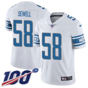 Gorgeous Alluring High Quality Luxurious Lions #58 Penei Sewell White Men's Stitched NFL 100th Season Vapor Untouchable Limited Jersey