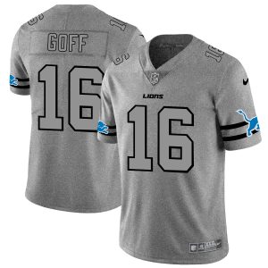 Gorgeous Chic Exclusive Attractive Detroit Lions #16 Jared Goff Men's Gray Gridiron II Vapor Untouchable Limited NFL Jersey