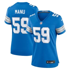 Gorgeous Classic Exclusive Cool Giovanni Manu Detroit Lions Nike Women's Team Game Jersey - Blue