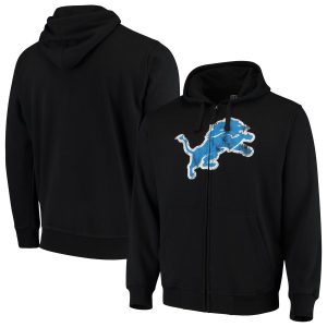 Gorgeous Dashing Classic Detroit Lions G-III Sports by Carl Banks Primary Logo Full-Zip Hoodie Black