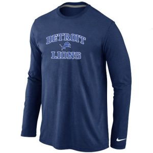 Gorgeous Dashing Detroit Lions Heart & Soul Long Sleeve T-Shirt Dark Blue