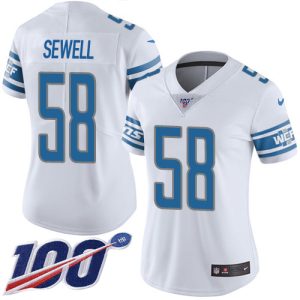 Gorgeous Elegant Stylish Lions #58 Penei Sewell White Women's Stitched NFL 100th Season Vapor Untouchable Limited Jersey