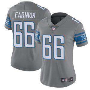 Gorgeous Exclusive Smart Lions #66 Matt Farniok Gray Women's Stitched NFL Limited Rush Jersey
