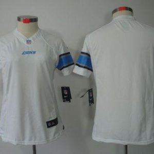 Gorgeous Fabulous Superb Eye - catching Lions Blank White Women's Stitched NFL Limited Jersey