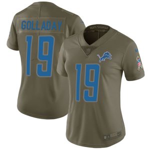 Gorgeous Impressive Lions #19 Kenny Golladay Olive Women's Stitched NFL Limited 2017 Salute to Service Jersey
