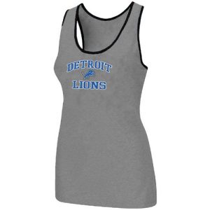 Gorgeous Smart Women's Detroit Lions Heart & Soul Tri-Blend Racerback Stretch Tank Top Light Grey