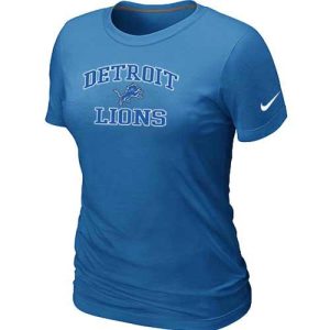 Gorgeous Trendy Women's Detroit Lions Heart & Soul NFL T-Shirt Light Blue