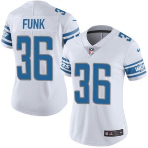 Graceful Attractive Exquisite Lions #36 Jake Funk White Women's Stitched NFL Vapor Untouchable Limited Jersey