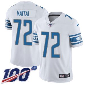 Graceful Attractive Lions #72 Halapoulivaati Vaitai White Men's Stitched NFL 100th Season Vapor Untouchable Limited Jersey