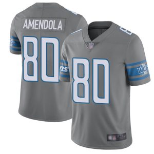 Graceful Attractive Lions #80 Danny Amendola Gray Men's Stitched NFL Limited Rush Jersey