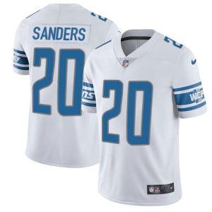 Graceful Eye - catching Lions #20 Barry Sanders White Men's Stitched NFL Vapor Untouchable Limited Jersey