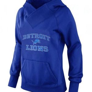 Graceful Gorgeous Exquisite Classic Women's Detroit Lions Heart & Soul Pullover Hoodie Blue