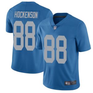 Graceful Handsome Stunning Lions #88 T.J. Hockenson Blue Throwback Youth Stitched NFL Vapor Untouchable Limited Jersey