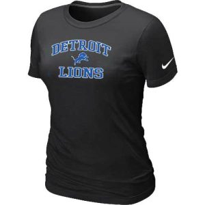 Graceful Impressive Women's Detroit Lions Heart & Soul NFL T-Shirt Black