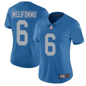 Graceful Marvelous Luxurious Attractive Lions #6 Ifeatu Melifonwu Blue Throwback Women's Stitched NFL Vapor Untouchable Limited Jersey