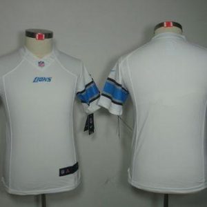 Graceful Outstanding Trendy Premium Lions Blank White Youth Stitched NFL Limited Jersey