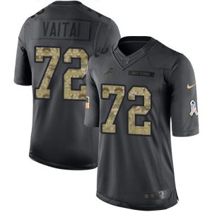 Graceful Sleek Chic Elegant Lions #72 Halapoulivaati Vaitai Black Men's Stitched NFL Limited 2016 Salute to Service Jersey