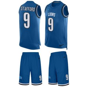 Graceful Trendy Superb Lions #9 Matthew Stafford Blue Team Color Men's Stitched NFL Limited Tank Top Suit Jersey