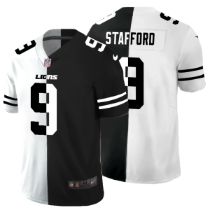 Handsome Chic Premium Modern Detroit Lions #9 Matthew Stafford Men's Black V White Peace Split Vapor Untouchable Limited NFL Jersey