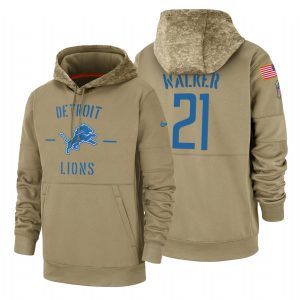 Handsome Comfortable Authentic Classic Detroit Lions #21 Tracy Walker Tan 2019 Salute To Service Name & Number Sideline Therma Pullover Hoodie