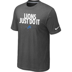 Handsome Cool Authentic Detroit Lions Just Do It Dark Grey T-Shirt